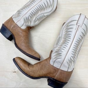 (SOLD) Vintage Justin Two-Tone Men’s Cowboy Western Boots Size 8.5 Leather